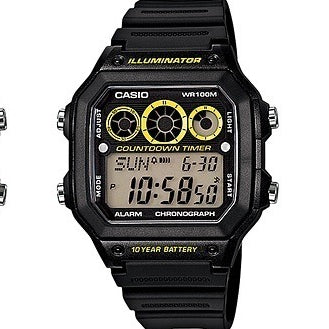 Casio Casio General AE-1200WH Black Resin Band Men Watch AE-1200WHB / AE-1200WHD /AE-1300WH