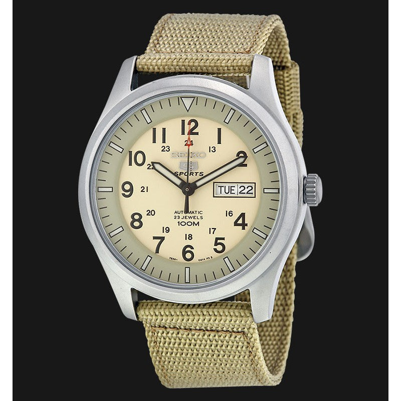 SEIKO 5 Brown Nylon Military Style Automatic