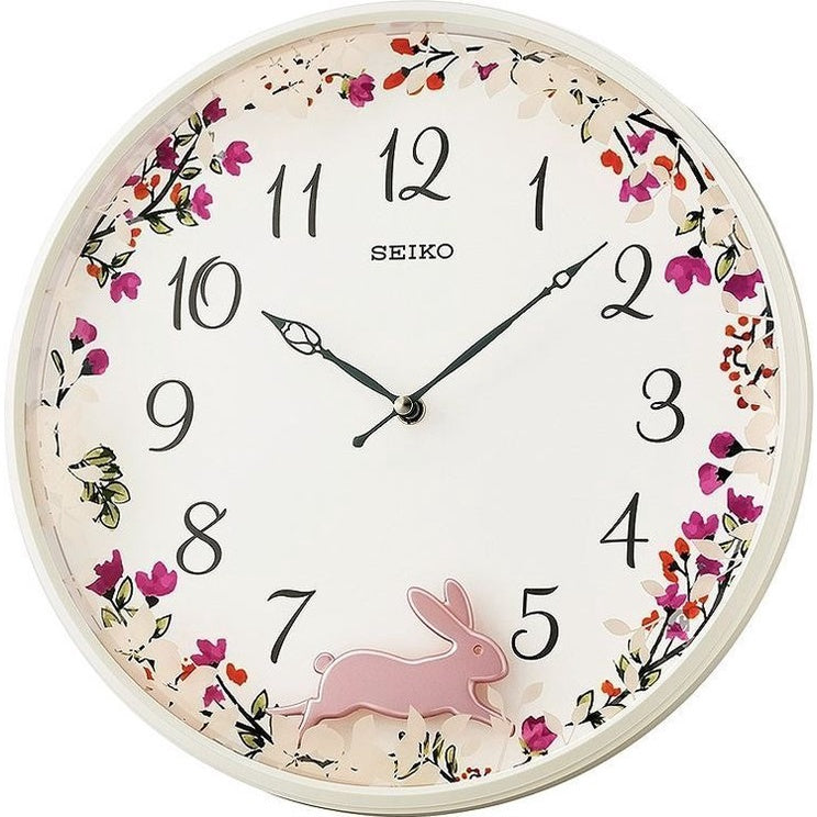 SEIKO Pink Pendulum Wall Clock QXC238WN