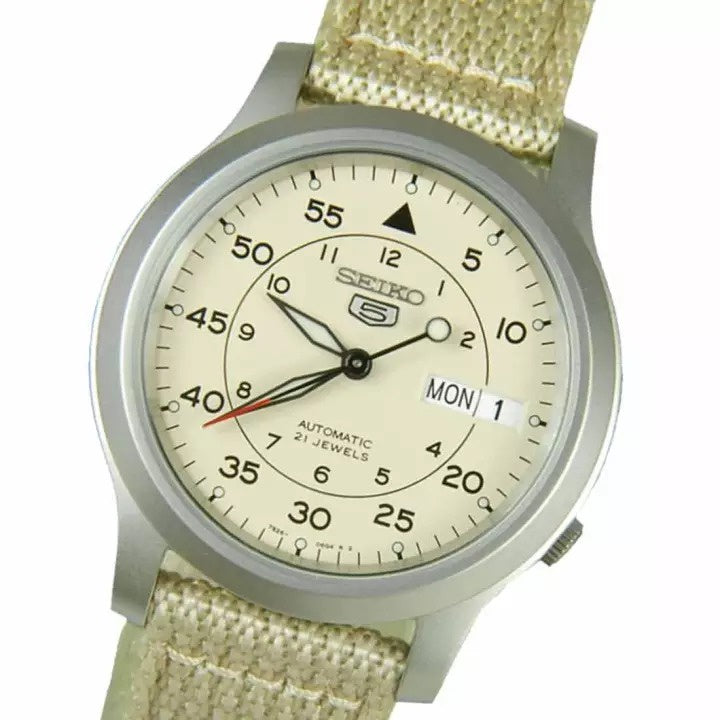 SEIKO 5 MILITARY AUTOMATIC WATCH WITH CANVAS STRAP SNK805K2 / SNK803K2 / SNK807K2 /SNK809K2