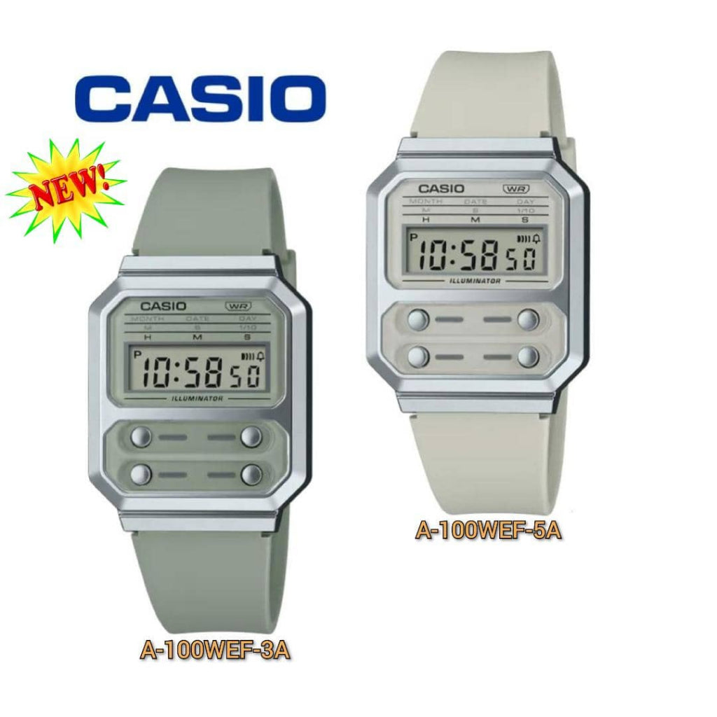 Casio Vintage A100WEF-3A Resin Band Men Watch / Women Watch