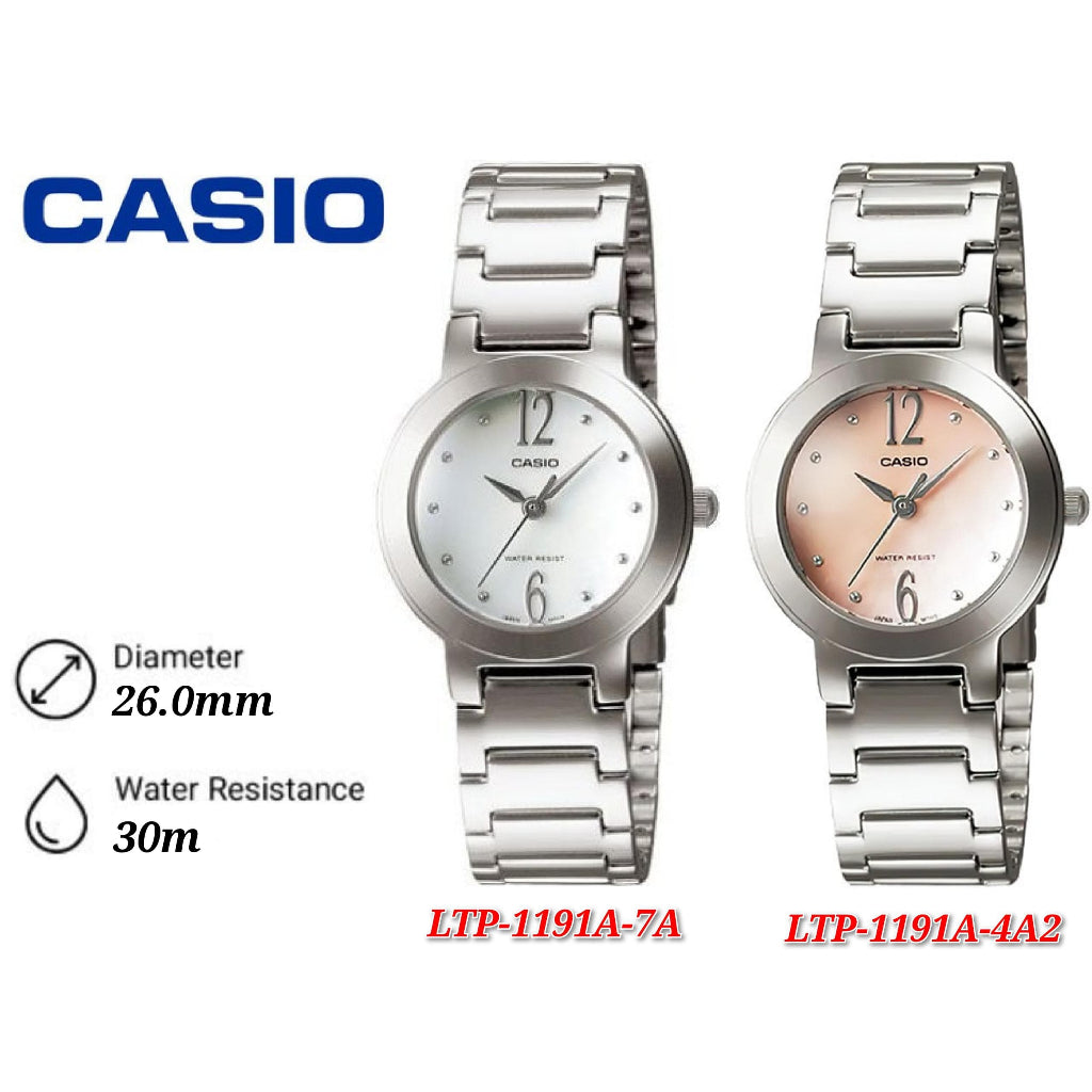 Casio Women's General Watch Quartz Mineral Crystal LTP-1191A-4A2