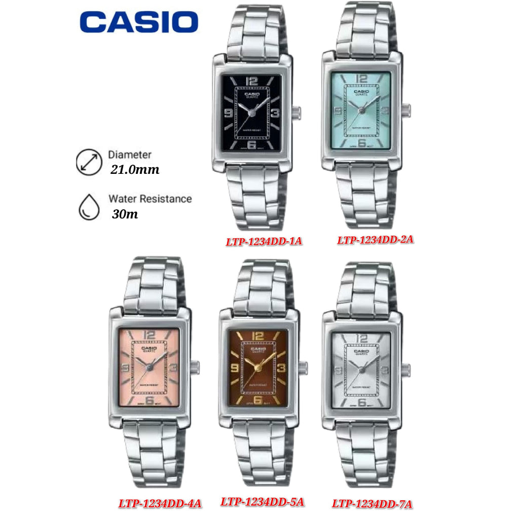 Casio Standard LTP-1234DD-1A Ladies Stainless Steel Band Analog Watch