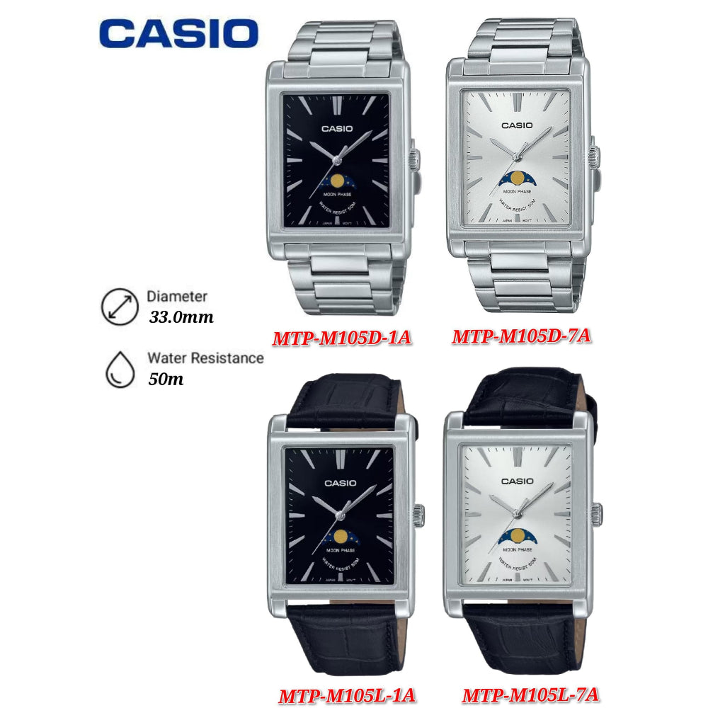 Casio MTP-M105L-1A Moon Phase Men Watch