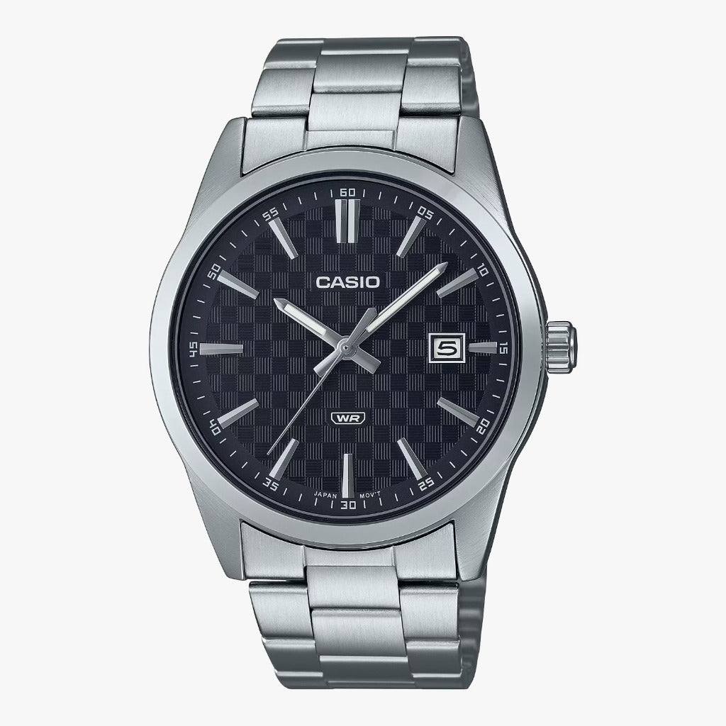Casio Men's Analog Watch MTP-VD03D-1A Silver Stainless Steel Strap