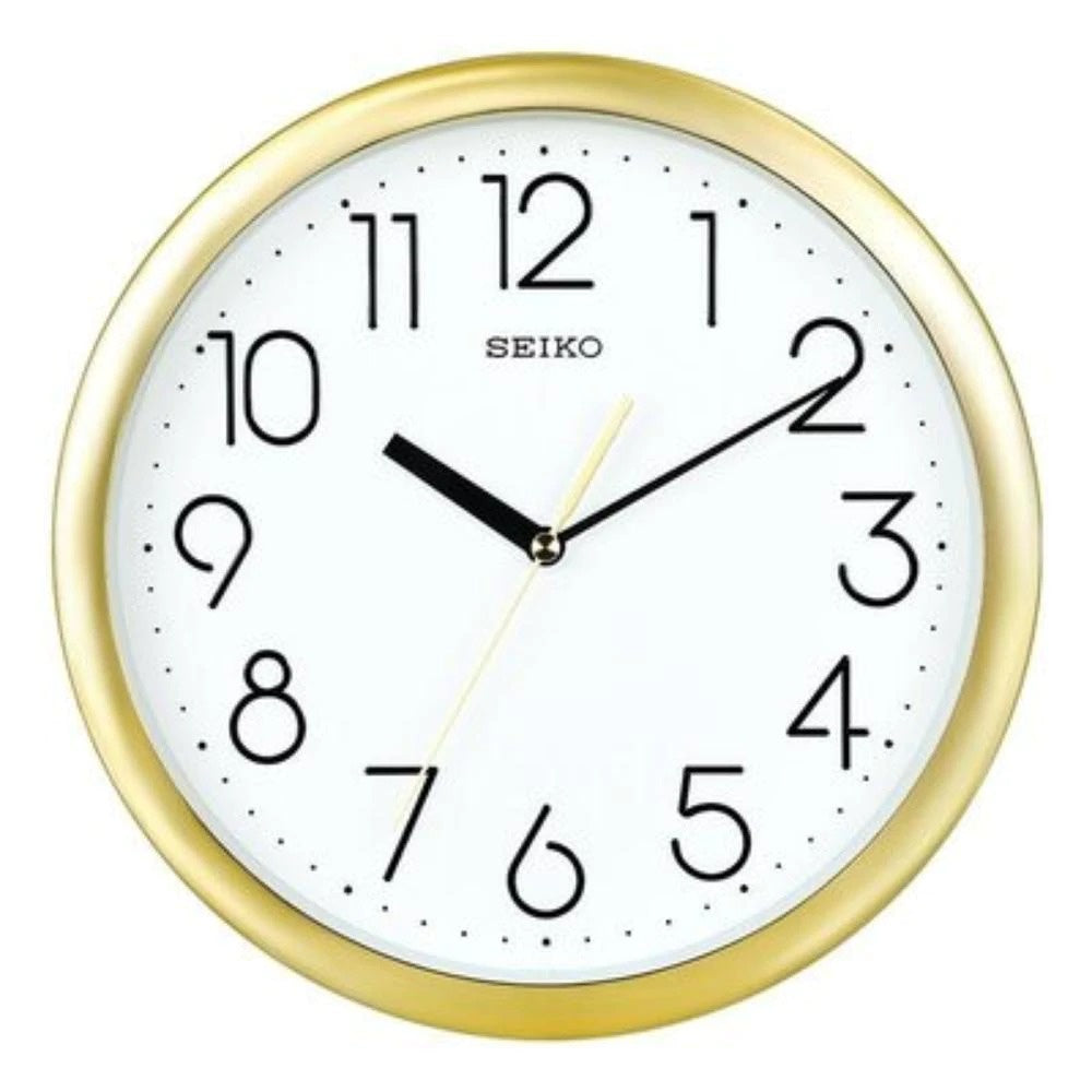 Seiko QXA582G Gold Round Analog Wall Clock