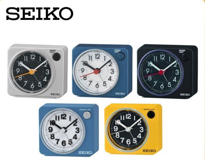 SEIKO Quiet Sweep Beep Alarm Clock with LED light snooze QHE100S