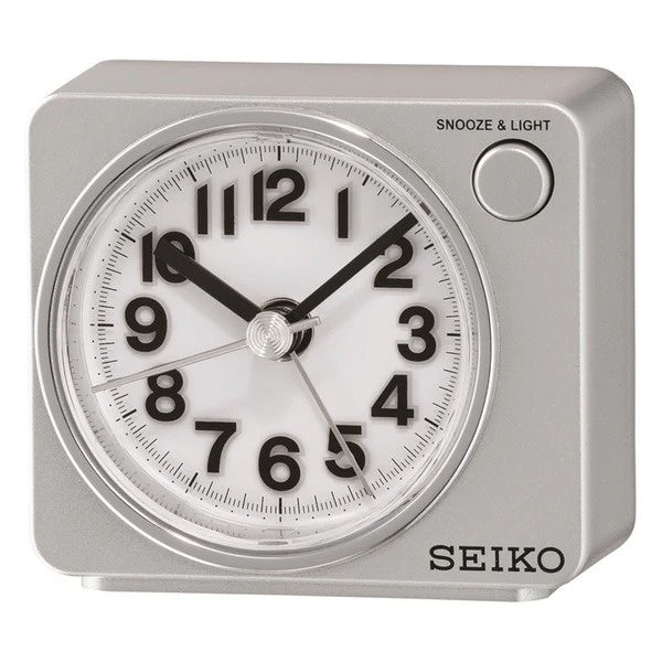 SEIKO Quiet Sweep Beep Alarm Clock with LED light snooze QHE100S