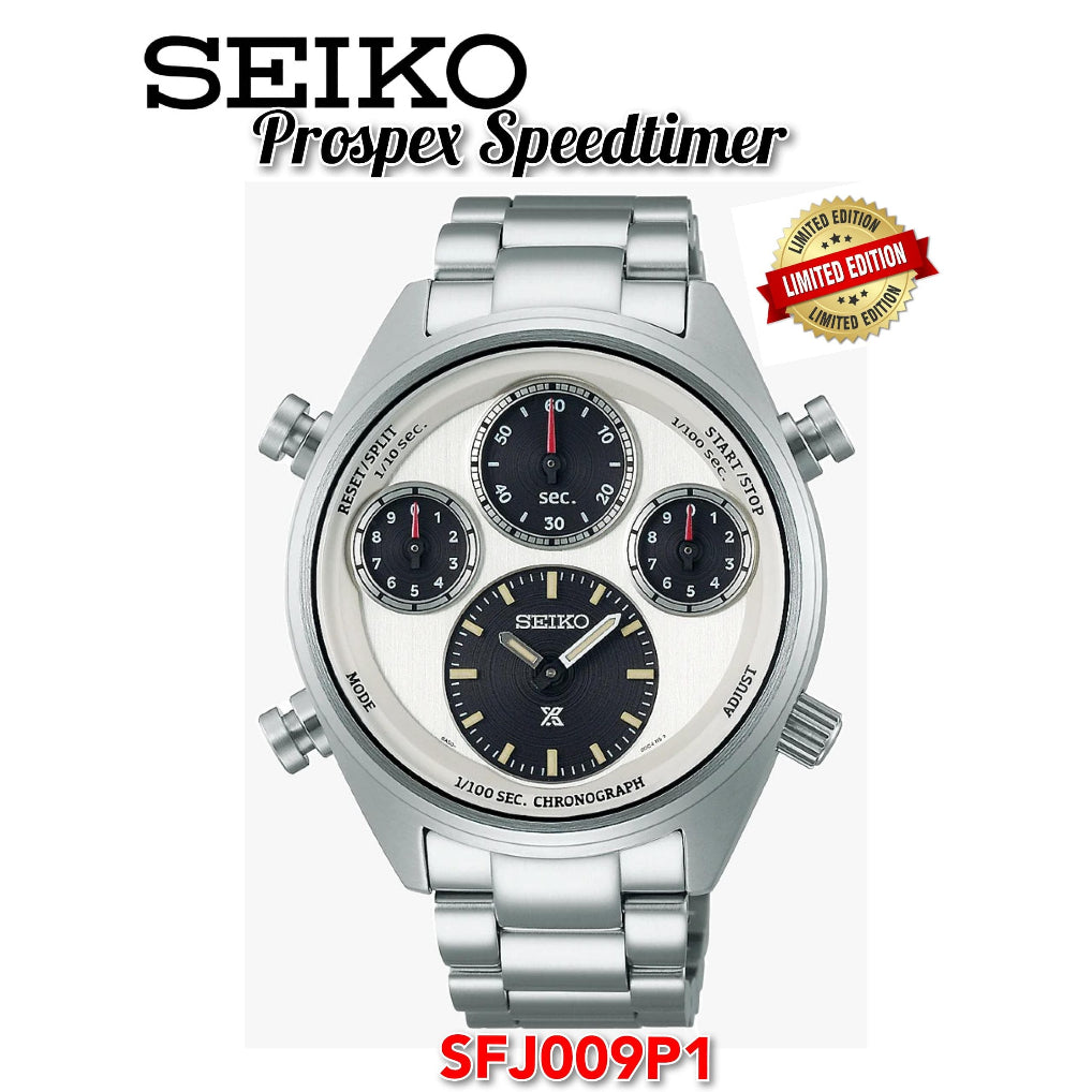 SEIKO SFJ009P1 Men's Watch Prospex SPEEDTIMER Limited Edition Panda Chronograph Solar 42mm SS Bracelet