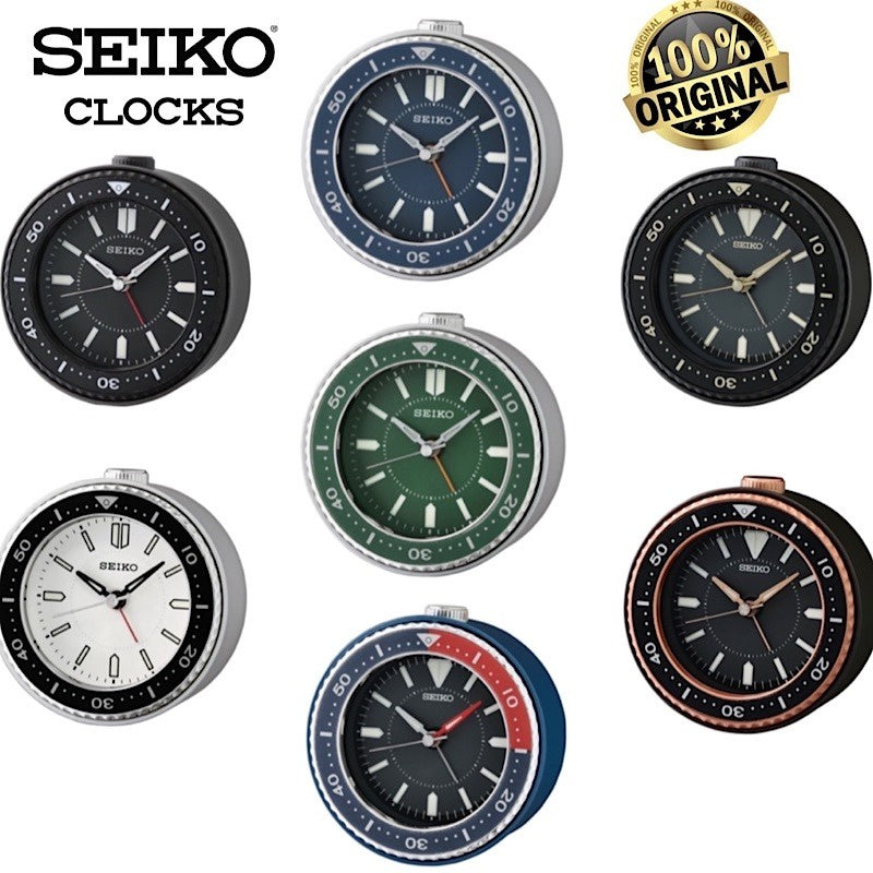 SEIKO Quiet Sweep Lumibrite Beep Alarm Diver Clock Light QHE184JL