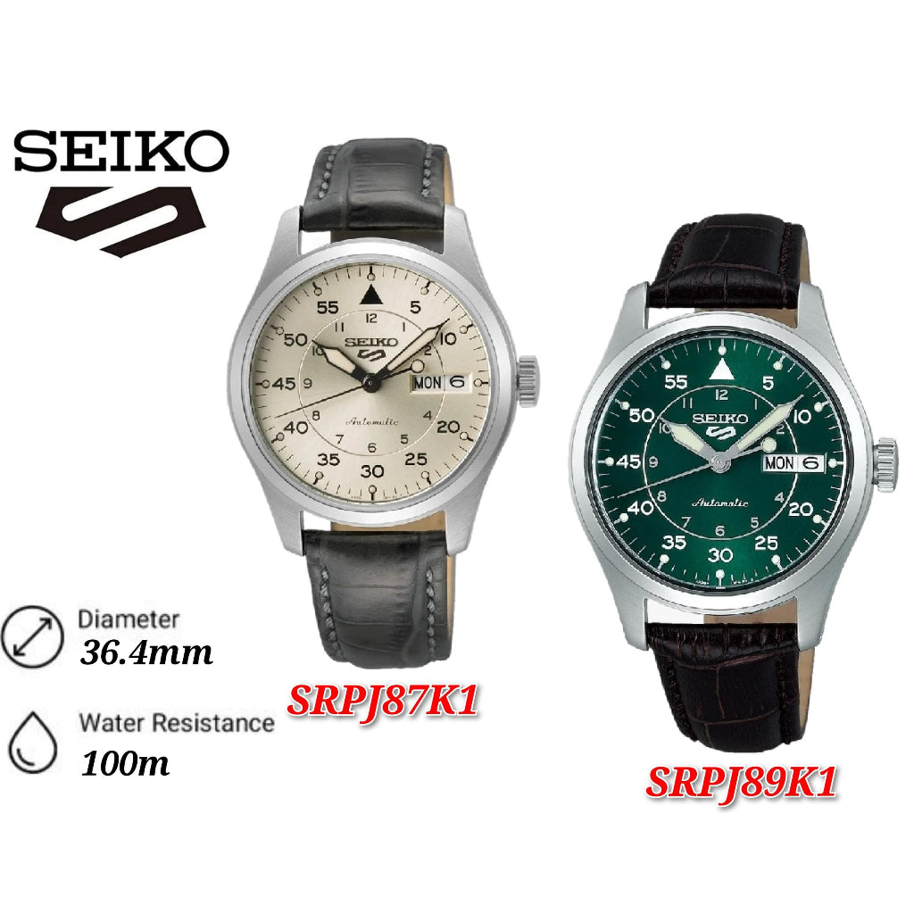 Seiko 5 Sports SRPJ89K1 Superman Automatic Stainless Steel Case Leather Strap Men's Watch .
