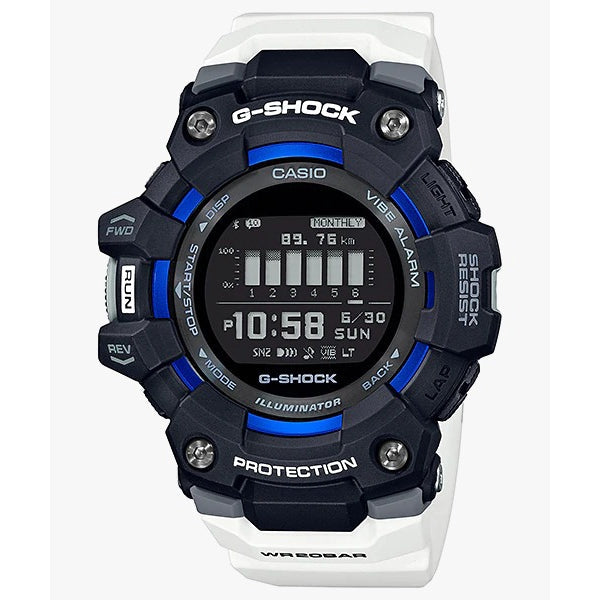 (Japan Set) Casio G-Shock G-Squad GBD-100-1A7JF White Resin Band Men Sports Watch - GBD-100