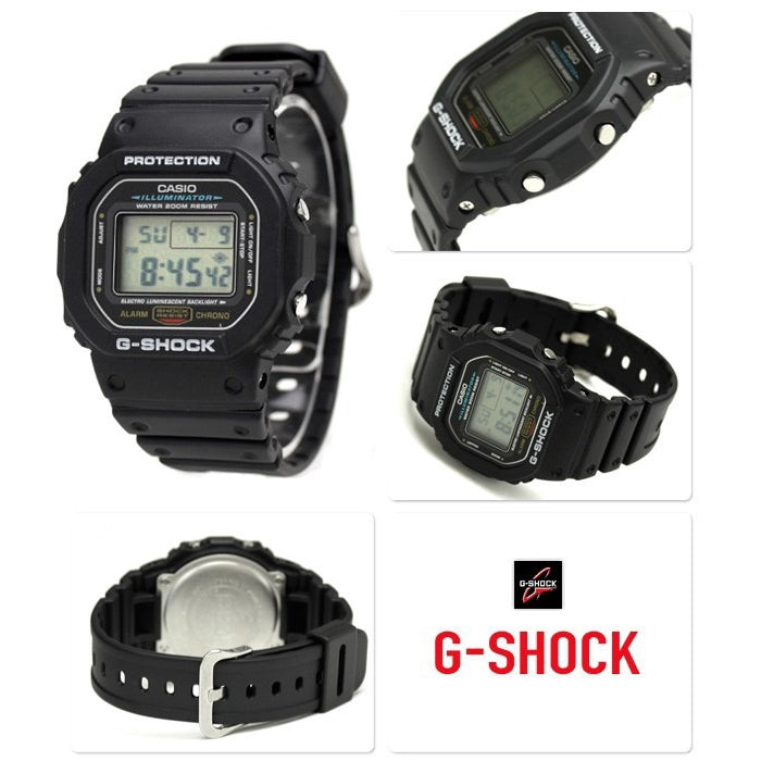 Casio G-Shock DW-5600E-1 Digital 200M Black Resin Sports Watch DW5600E / DW-5600E-1V