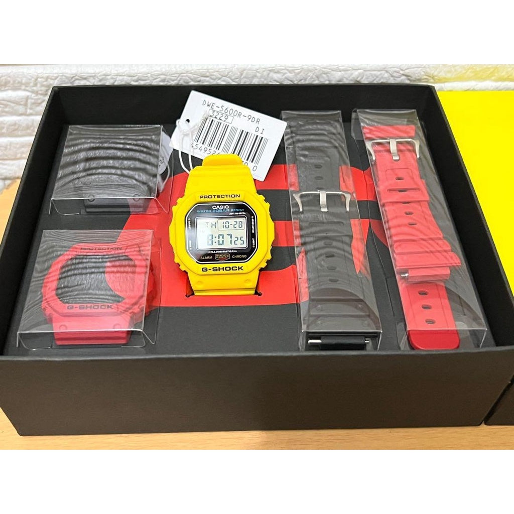 Casio G-Shock Limited Edition DWE-5600 Lineup Yellow Resin Band Watch DWE5600R-9D