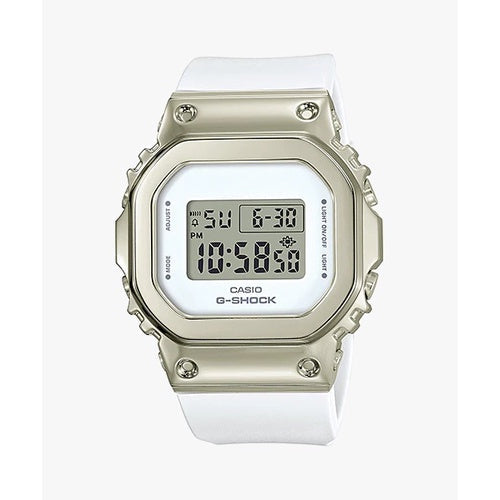 Casio G-Shock GM-S5600G-7 S Series White Champagne Gold Bezel White Resin Watch GM-S5600