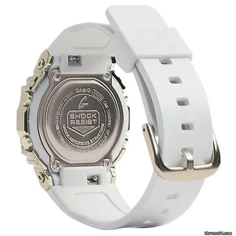 Casio G-Shock GM-S5600G-7 S Series White Champagne Gold Bezel White Resin Watch GM-S5600