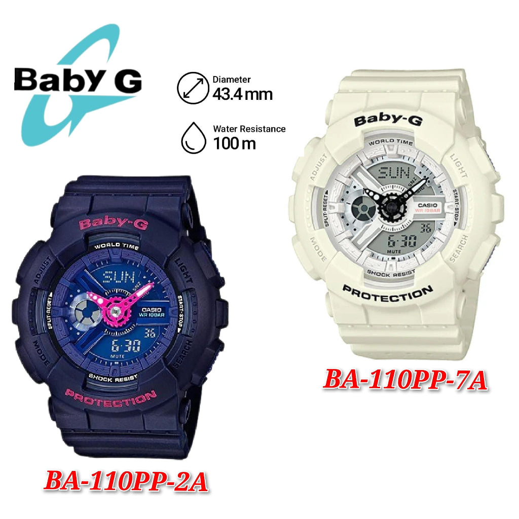 Casio Baby-G BA-110PP Punching Series Neon Multicolour Dial Strap -BA-110-7A