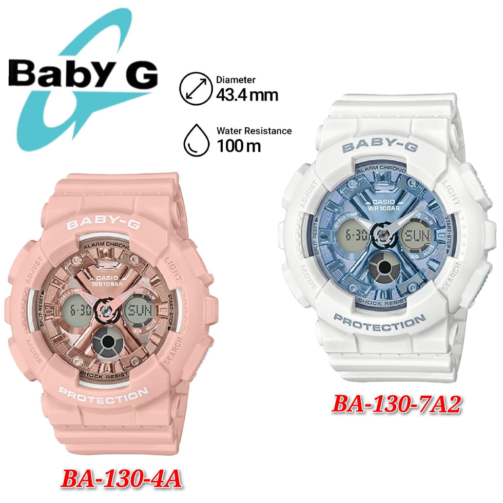 Casio Baby-G BA-130-4A / BA-130-7A2 Analog Digital Sporty Design Resin Band Watch - BA-130
