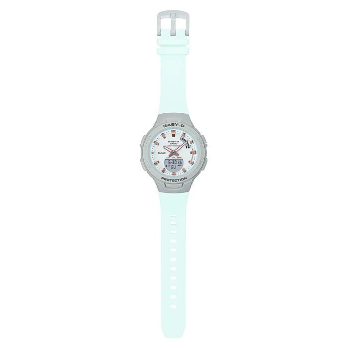 Casio Baby-G BSA-B100MC-8A G-Squad Step Tracker Bluetooth Women's White Resin Watch - BSA-B100