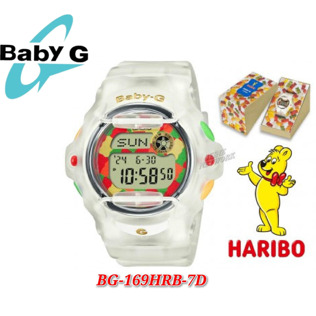 Casio Baby-G x HARIBO Limited Edition 2023 BG-169HRB /BG-169 White Semi Transparent Resin Band Sports Ladies Watch