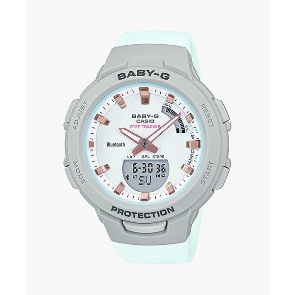 Casio Baby-G BSA-B100MC-8A G-Squad Step Tracker Bluetooth Women's White Resin Watch - BSA-B100