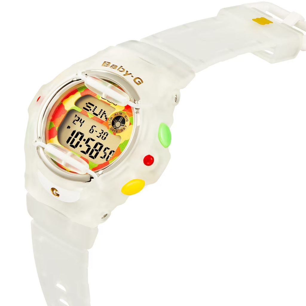 Casio Baby-G x HARIBO Limited Edition 2023 BG-169HRB /BG-169 White Semi Transparent Resin Band Sports Ladies Watch