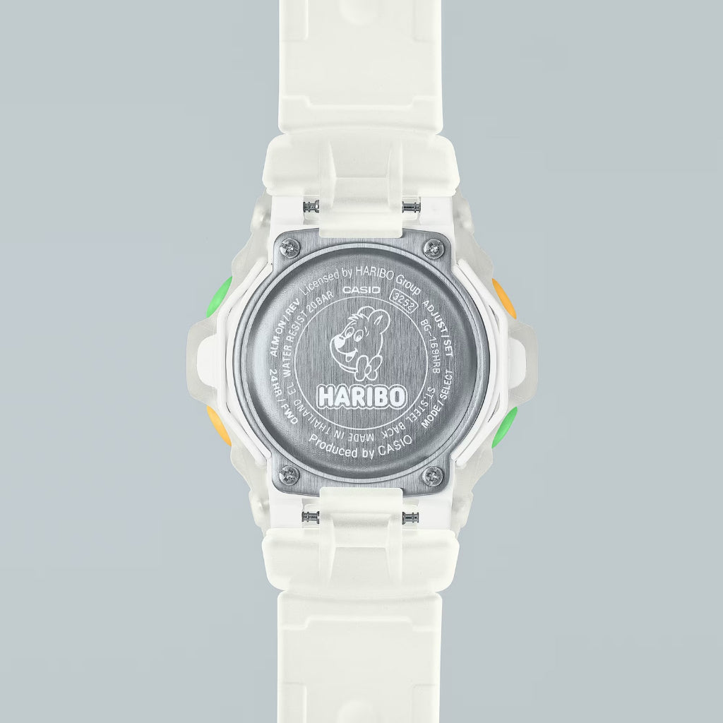 Casio Baby-G x HARIBO Limited Edition 2023 BG-169HRB /BG-169 White Semi Transparent Resin Band Sports Ladies Watch