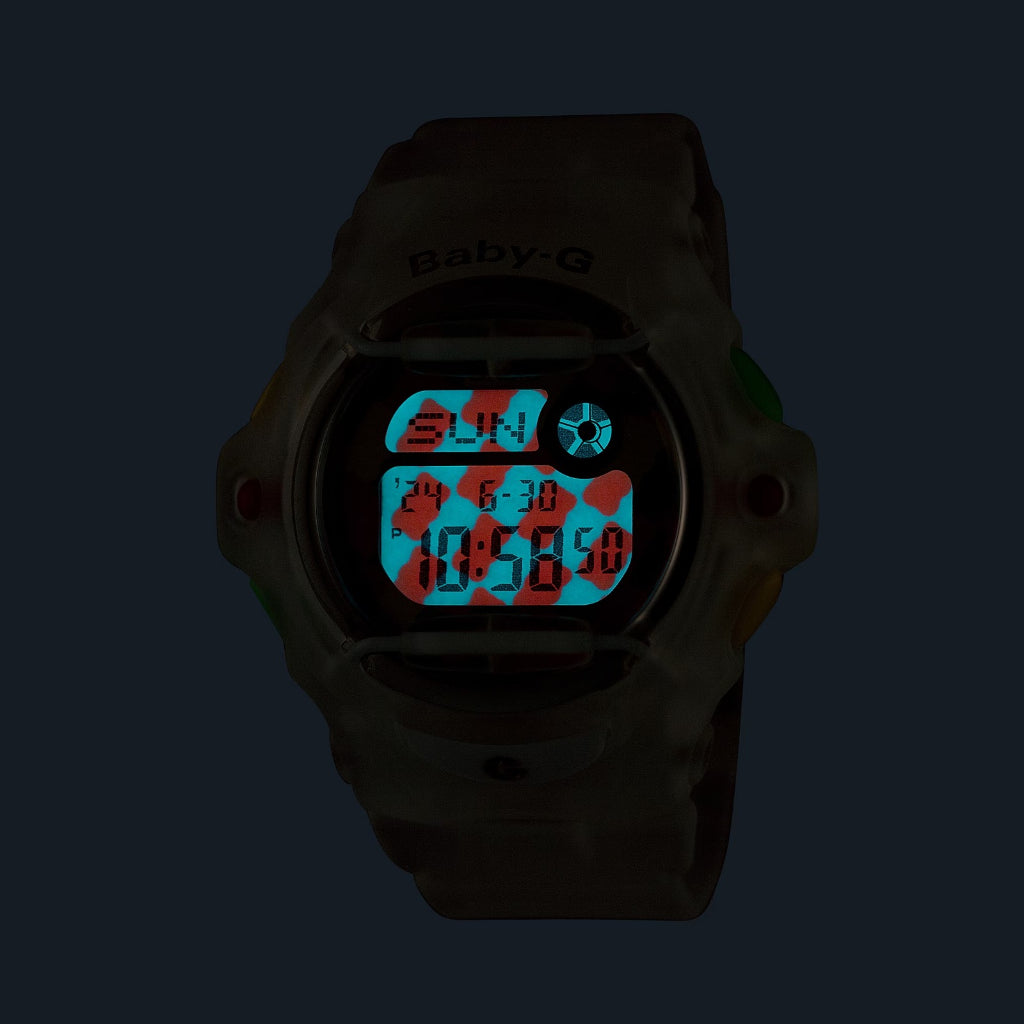 Casio Baby-G x HARIBO Limited Edition 2023 BG-169HRB /BG-169 White Semi Transparent Resin Band Sports Ladies Watch