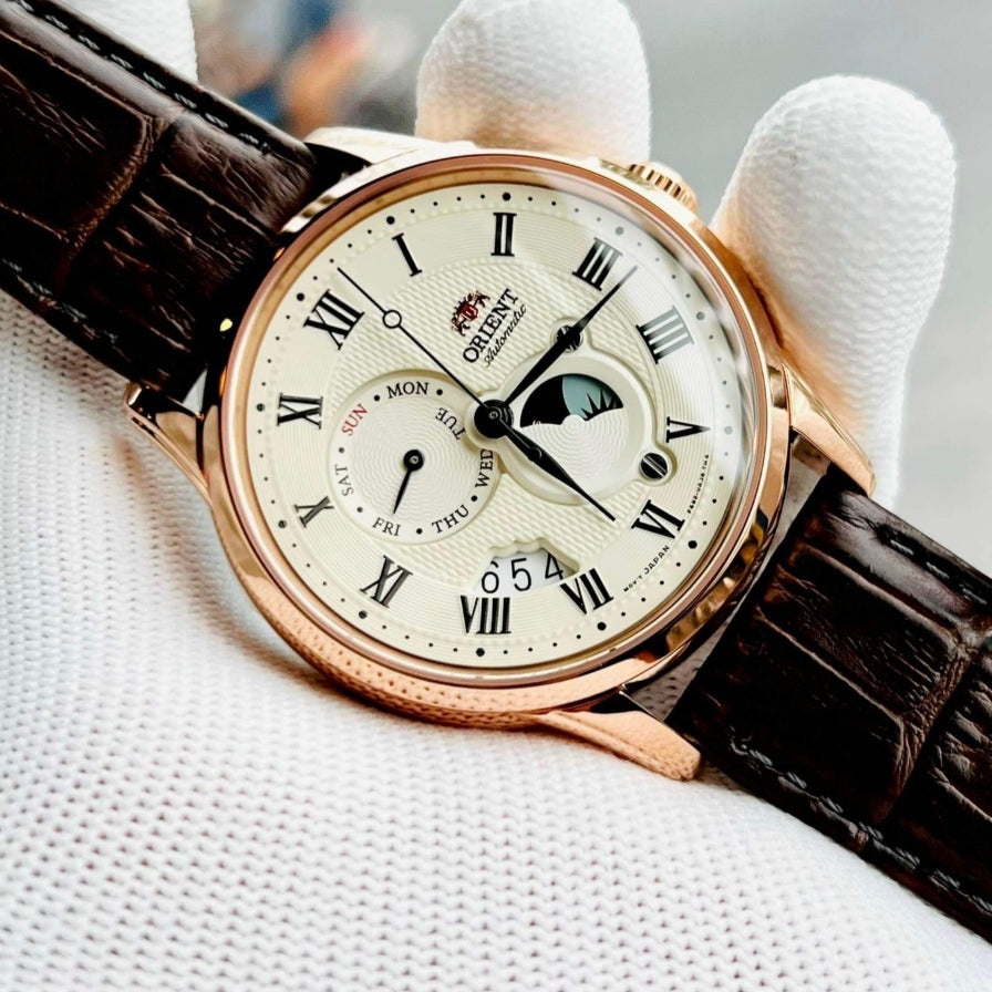 Orient Classic Sun & Moon Champagne Dial Automatic RA-AK0007S10B Men's Watch - RA-AK0007S