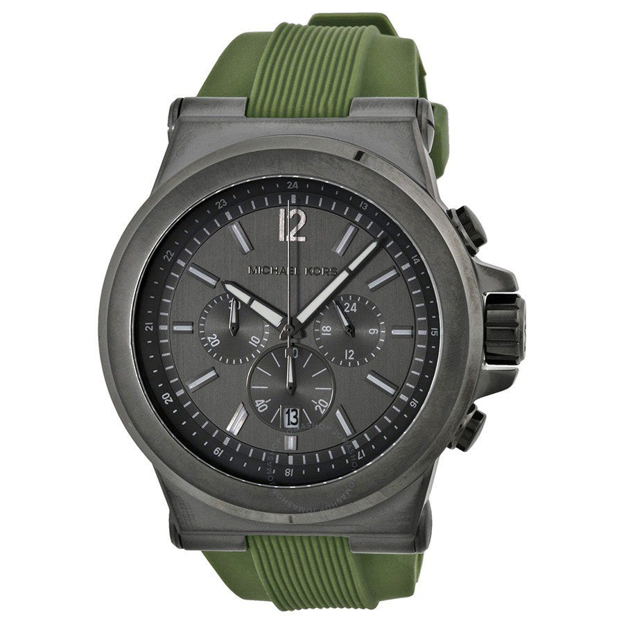 Michael Kors MK8381 Men Watches Quartz Chronograph Date Green Rubber