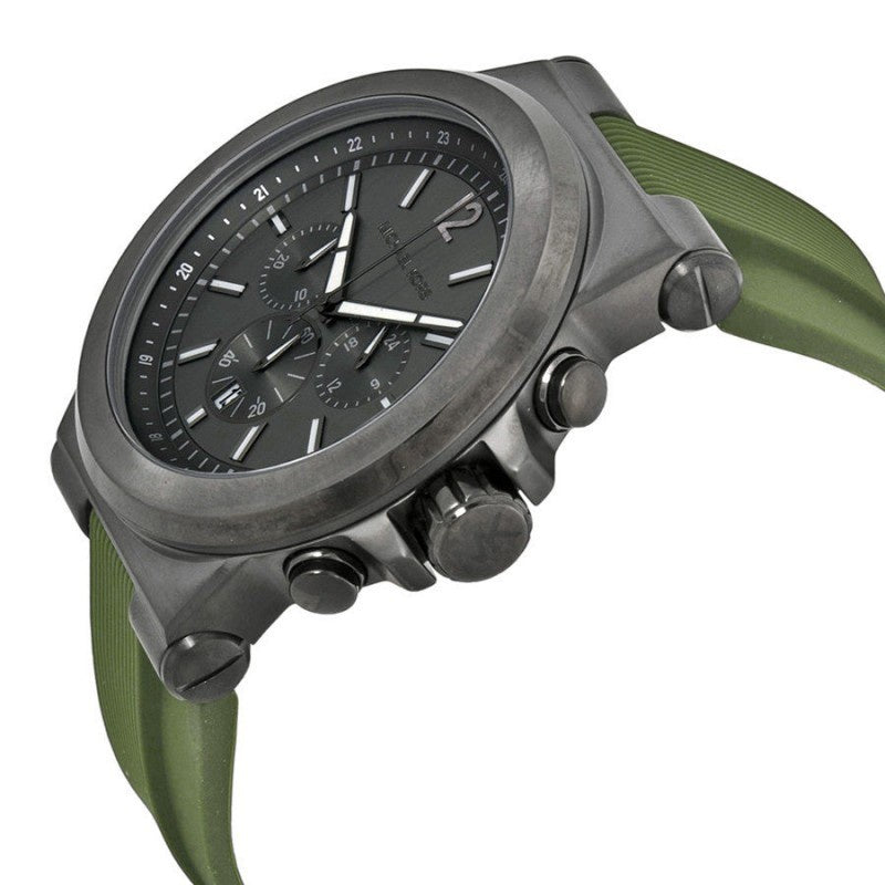 Michael Kors MK8381 Men Watches Quartz Chronograph Date Green Rubber