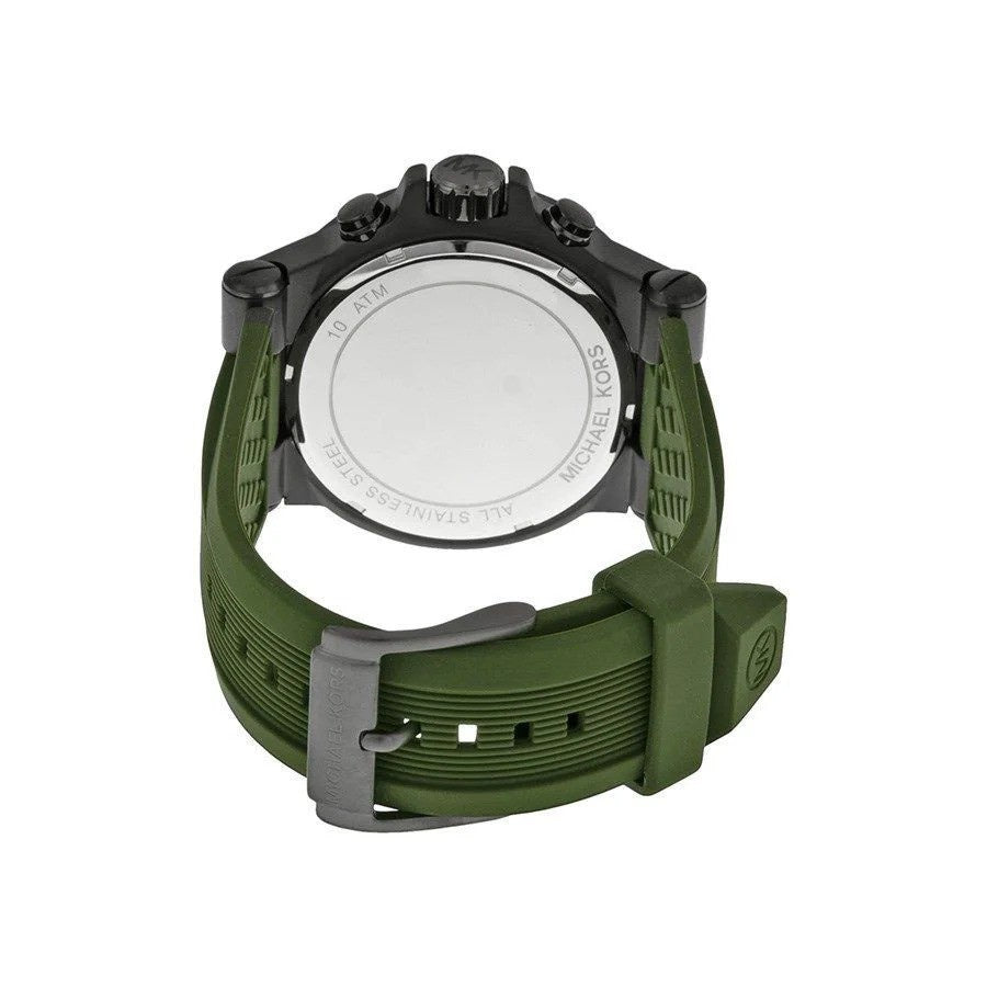 Michael Kors MK8381 Men Watches Quartz Chronograph Date Green Rubber