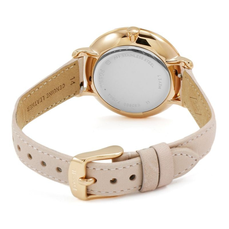Fossil Women ES3988 Jacqueline White Dial Leather Watch (Light Pink)