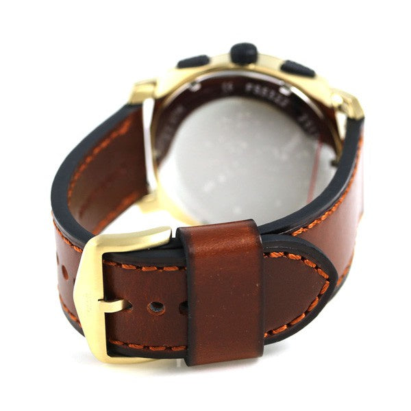 Fossil Men's Machine Chronograph Light Brown Leather Strap Watch FS5322