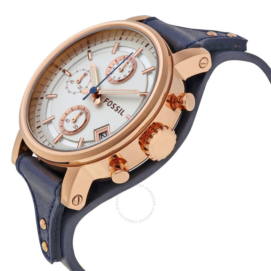 Fossil ORIGINAL Women's Original Boyfriend Chronograph Leather Watch ES3838
