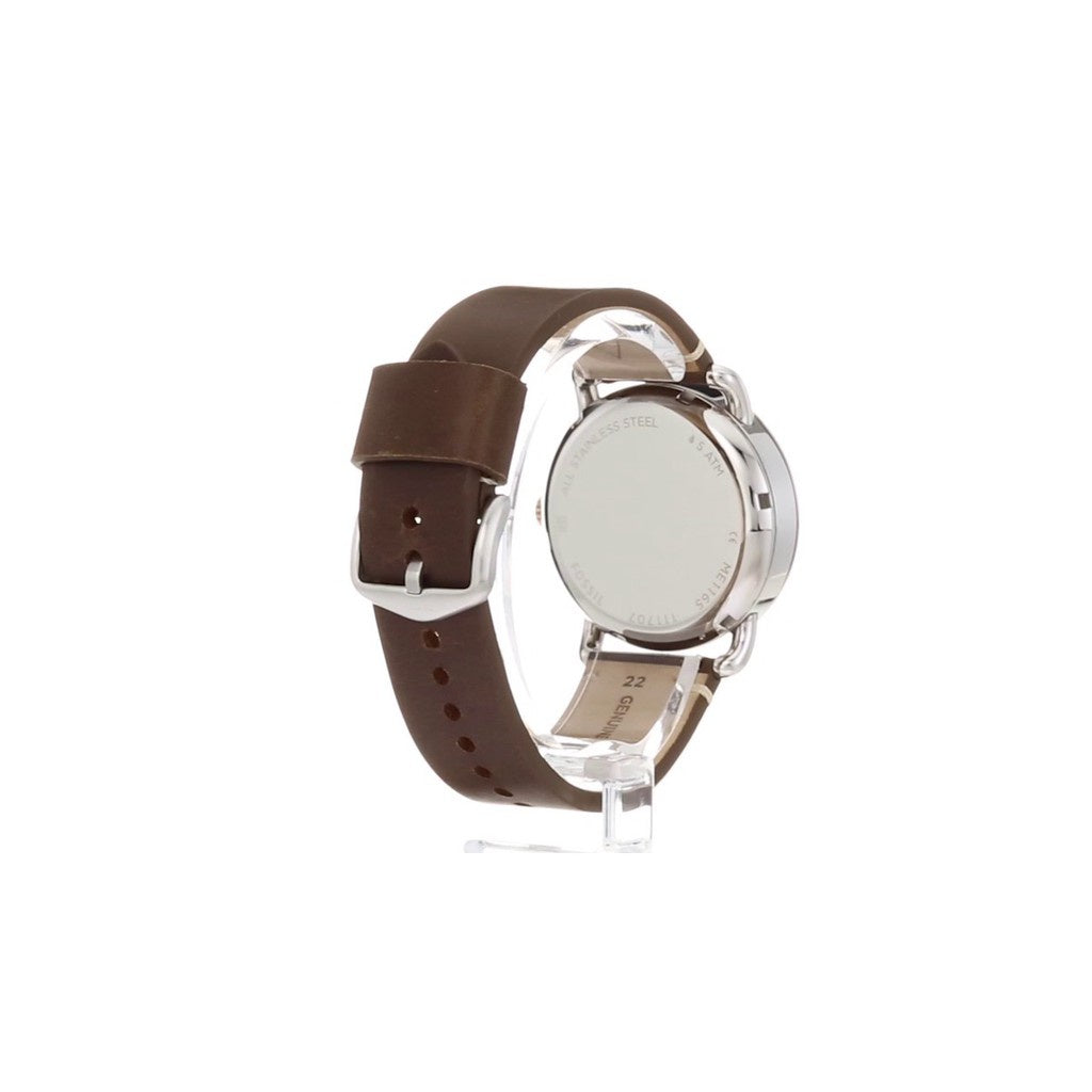 Fossil ORIGINAL Men's The Commuter Twist ME1165 Silver Leather ..