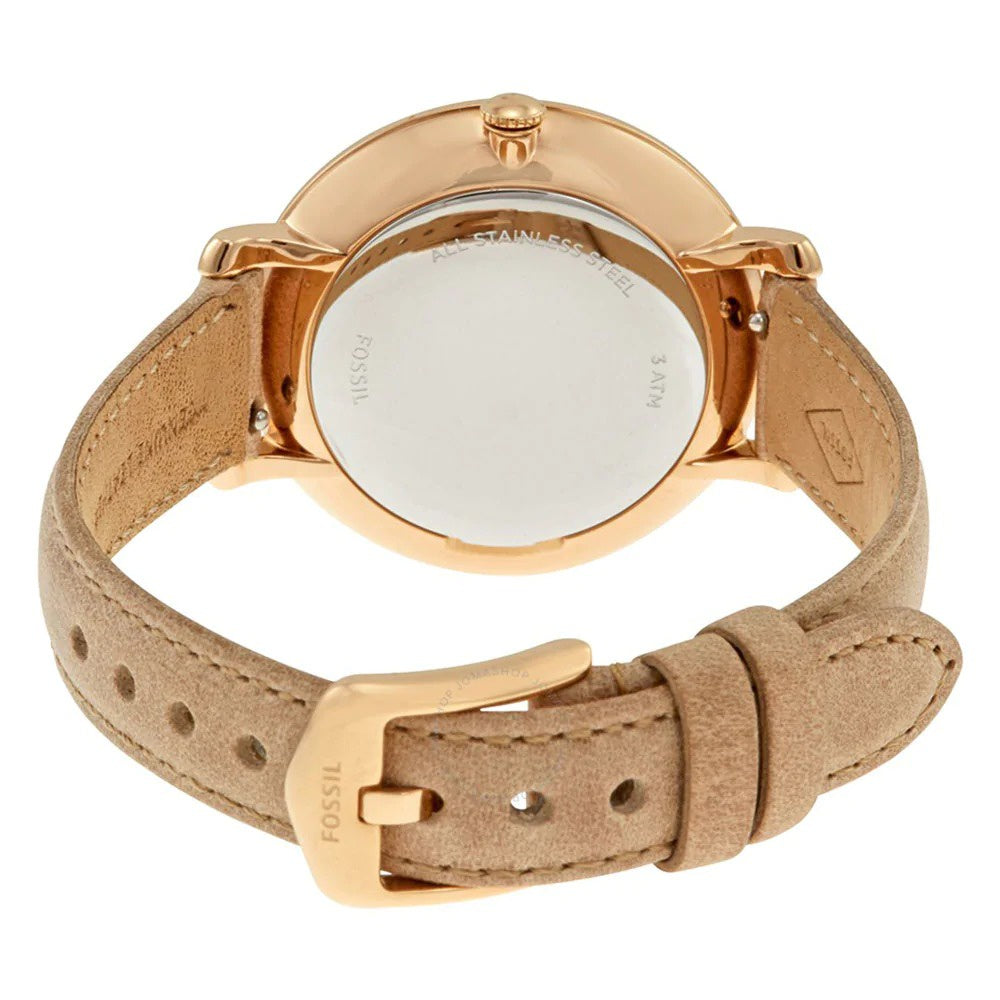 Fossil Women's ES4292 Jacqueline Three-Hand Date Sand Leather Watch (Light Brown)