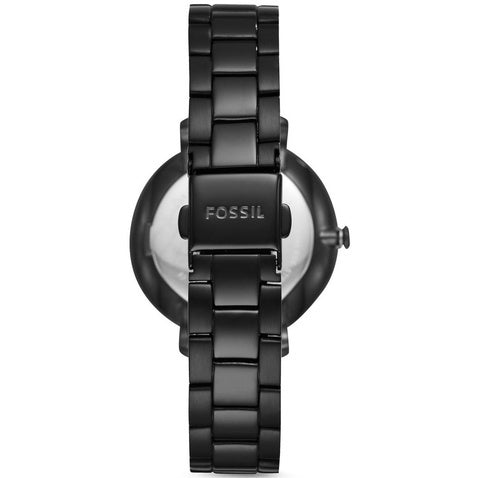 Fossil_Women ES4511 Jacqueline Three-Hand Black Stainless Steel Watch