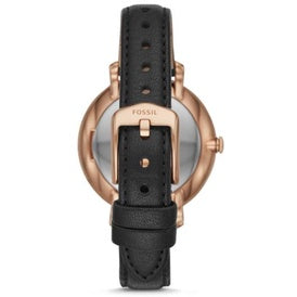 Fossil Women's ES4533 Jacqueline Three-Hand Black Leather Watch