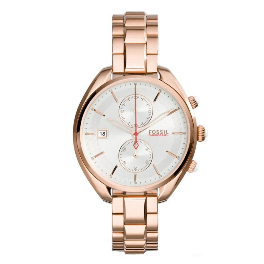 Fossil CH2977 Women's Land Racer Chronograph Rose Gold Steel Watch