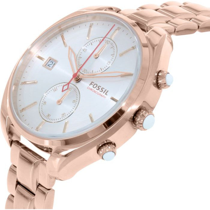 Fossil CH2977 Women's Land Racer Chronograph Rose Gold Steel Watch