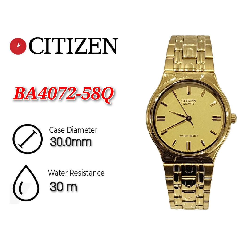 Citizen Original Quartz Men's BA4072-58Q Black Dial Water Resistant Watch