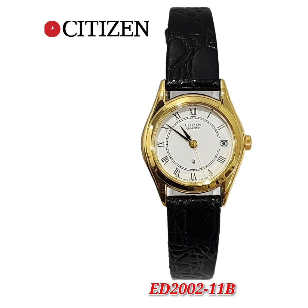 Citizen Ladies ED2002-11B Quartz Date Leather Strap