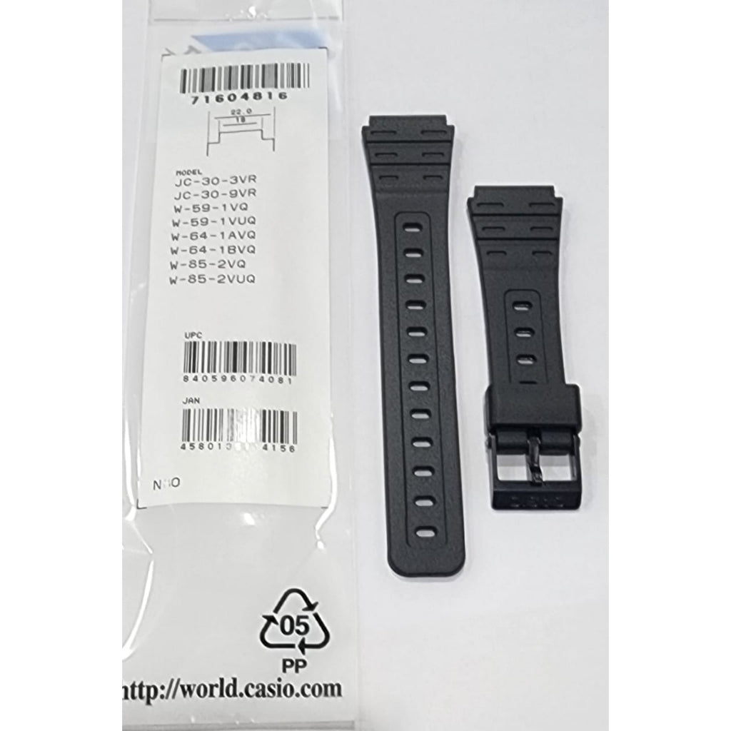Genuine Casio W-59 / W-64 / W-85 (18MM) Replacement Parts - BAND/RESIN