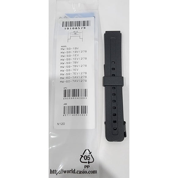 Genuine Casio MW-59 Replacement Parts - BAND/RESIN - 16MM