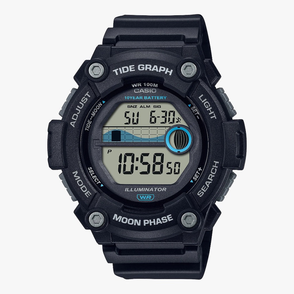 Casio General WS-1300H-1A Resin Band Men Youth Watch with Tide and Moon Graph ..