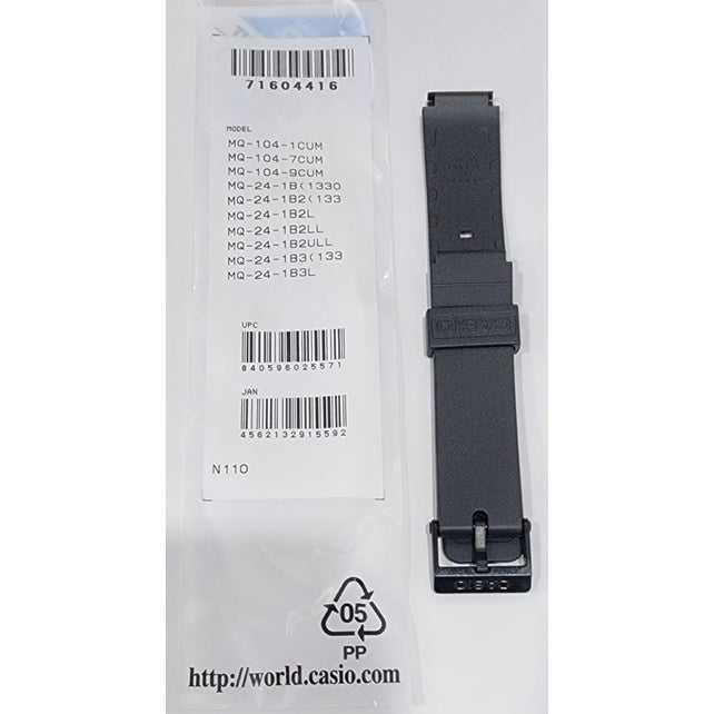 Genuine Casio MQ-24 ( 16mm) Replacement Parts - BAND/RESIN ..
