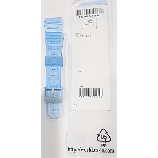 Genuine Casio F-91WS (18MM) Replacement Parts - BAND/RESIN - ..