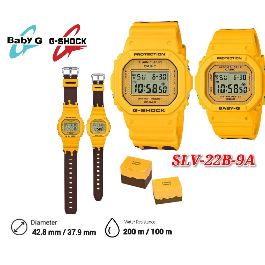Casio G-Shock Baby-G SLV-22B-9 Pair Watch Summer Lover Collection Honey SLV22B-9 Couple Set Watches 2022 -SLV-22B