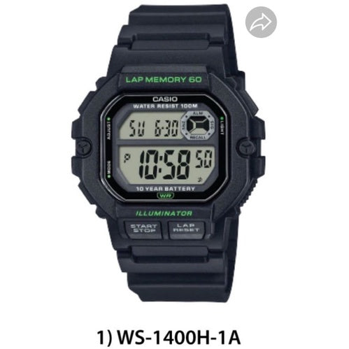 Casio WS-1400H-1A Series Men's Sport Gear Digital with Resin Band Watch